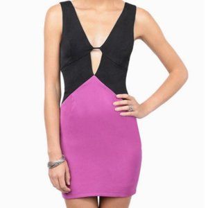 TOBI black/purple cut out dress